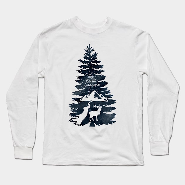 The Great Outdoors Long Sleeve T-Shirt by ApricotBlossomDesign